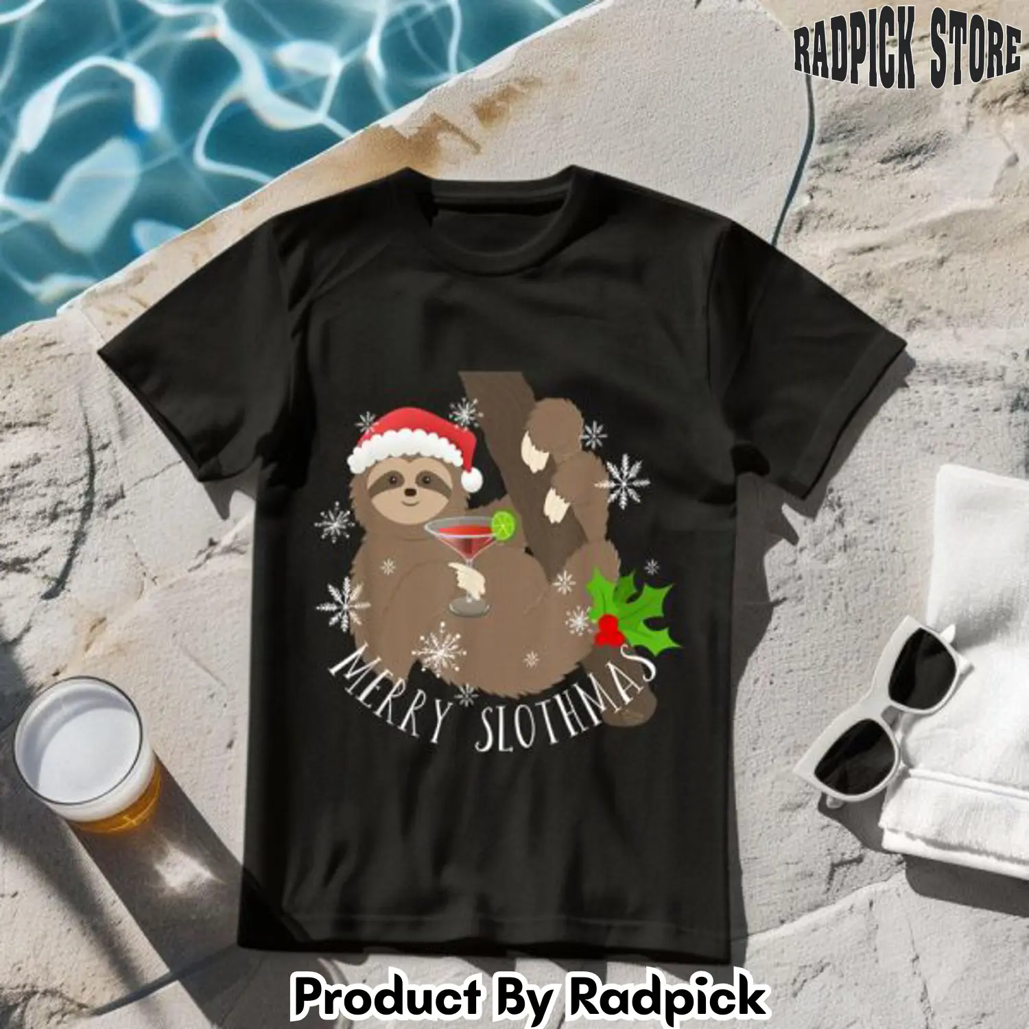 Merry slothmas sloth christmas tshirt rp2643646